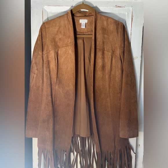 Chico’s Sueded Fringe Jacket - Picture 3 of 9